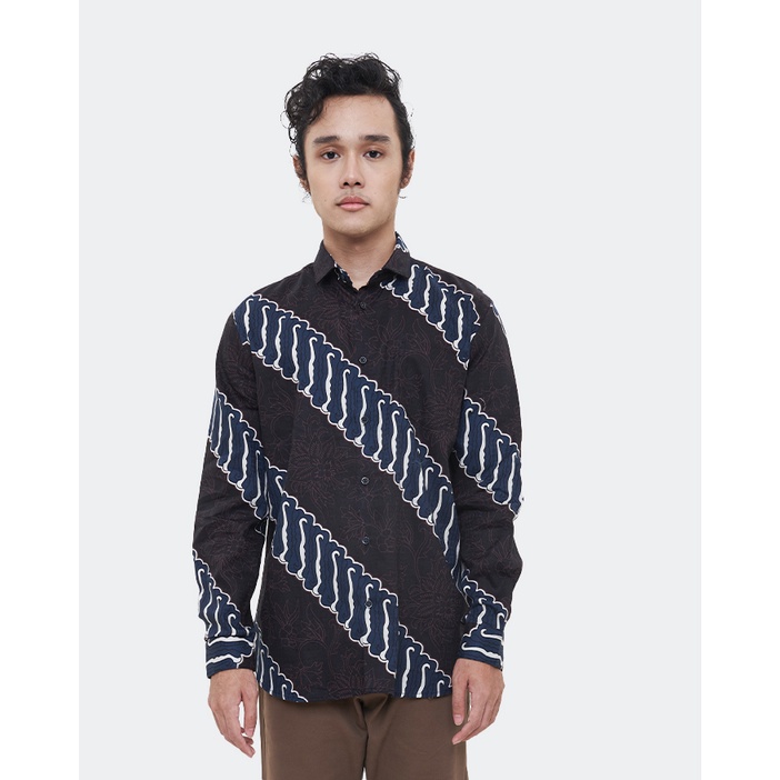 MANZONE Kemeja batik pria lengan panjang  ABIROMA