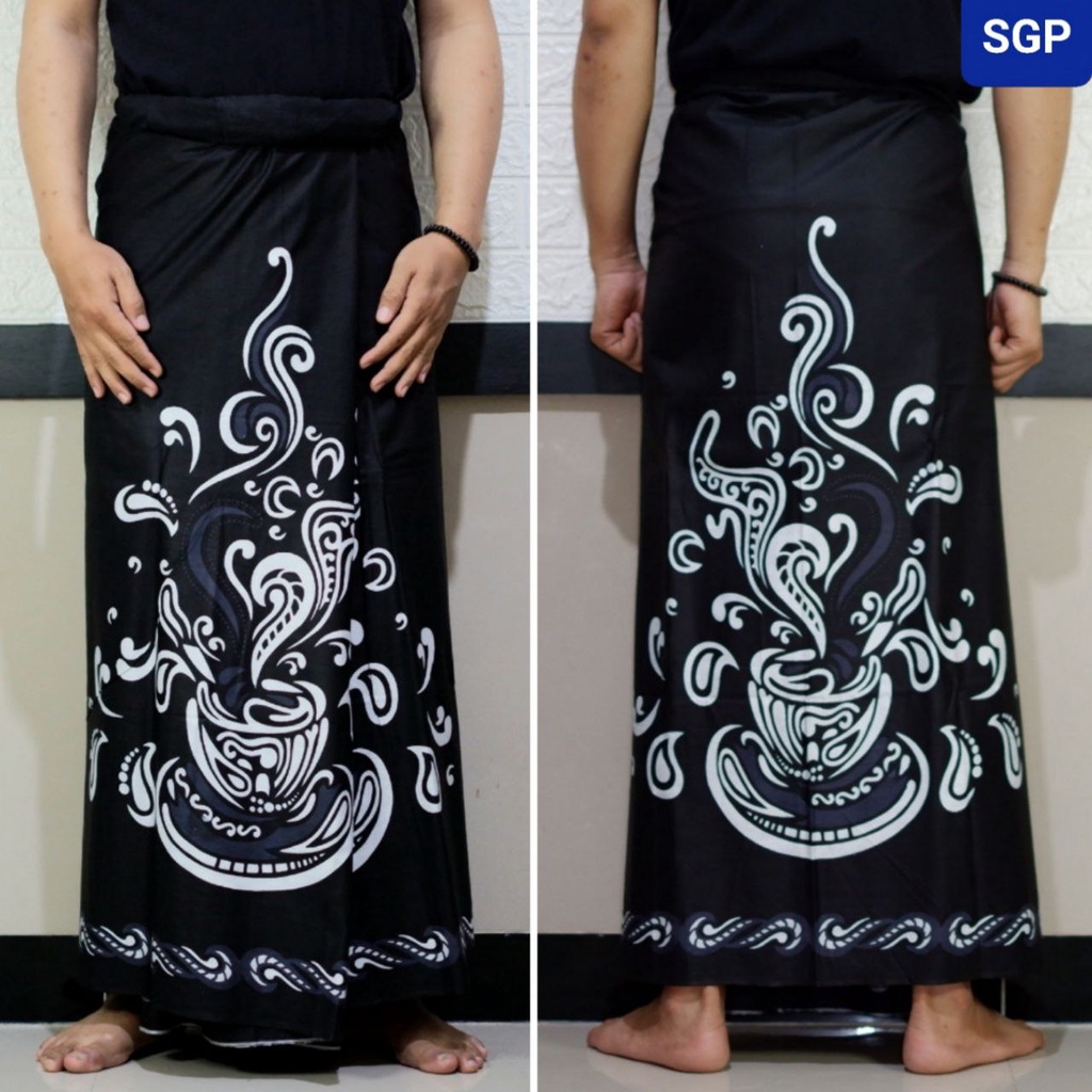 COD Sarung Batik Garis Jawa Series Hitam Pekat Terbaru