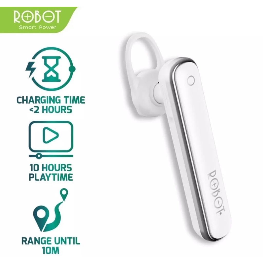 Headset-Handsfee-Earphone Bluetooth Wireless V5.0 ROBOT TALK10 ORIGINAL-Earphone Bluetooth Wireless HD Calling Robot Talk10 V5.0 Universal Support All Smartphone Android Ios Iphone-ORIGINAL