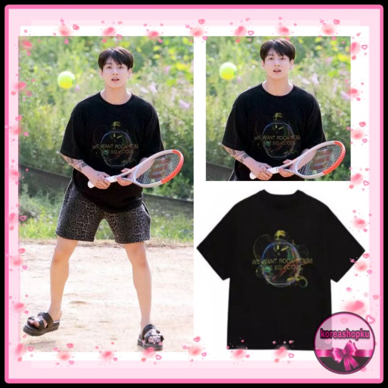 T-SHIRT JUNGKOOK BTS WE WANT ROCK STARS. IN THE SOOP BAJU KAOS KPOP KOREAN KOREA