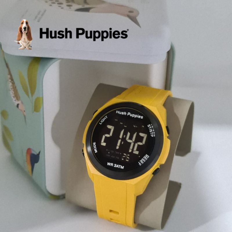 BS-ready jam tangan sport wanita / cewek hush puppies moon digital SV-1106SPR rubber diameter 4cm