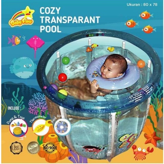 Baby Flow Baby Spa Cozy Transparant Pool 80 x 78 cm Kolam Renang Bayi