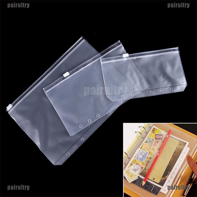 【pairuitry】A5/A6/A7 Transparent Zip Lock Envelope Binder Pocket Refill Organise