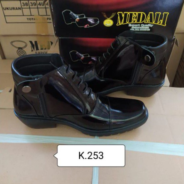 Sepatu Kulit PDH Pria boots Polri TNI security guard PNS sepatu kerja formal tampil lebih keren