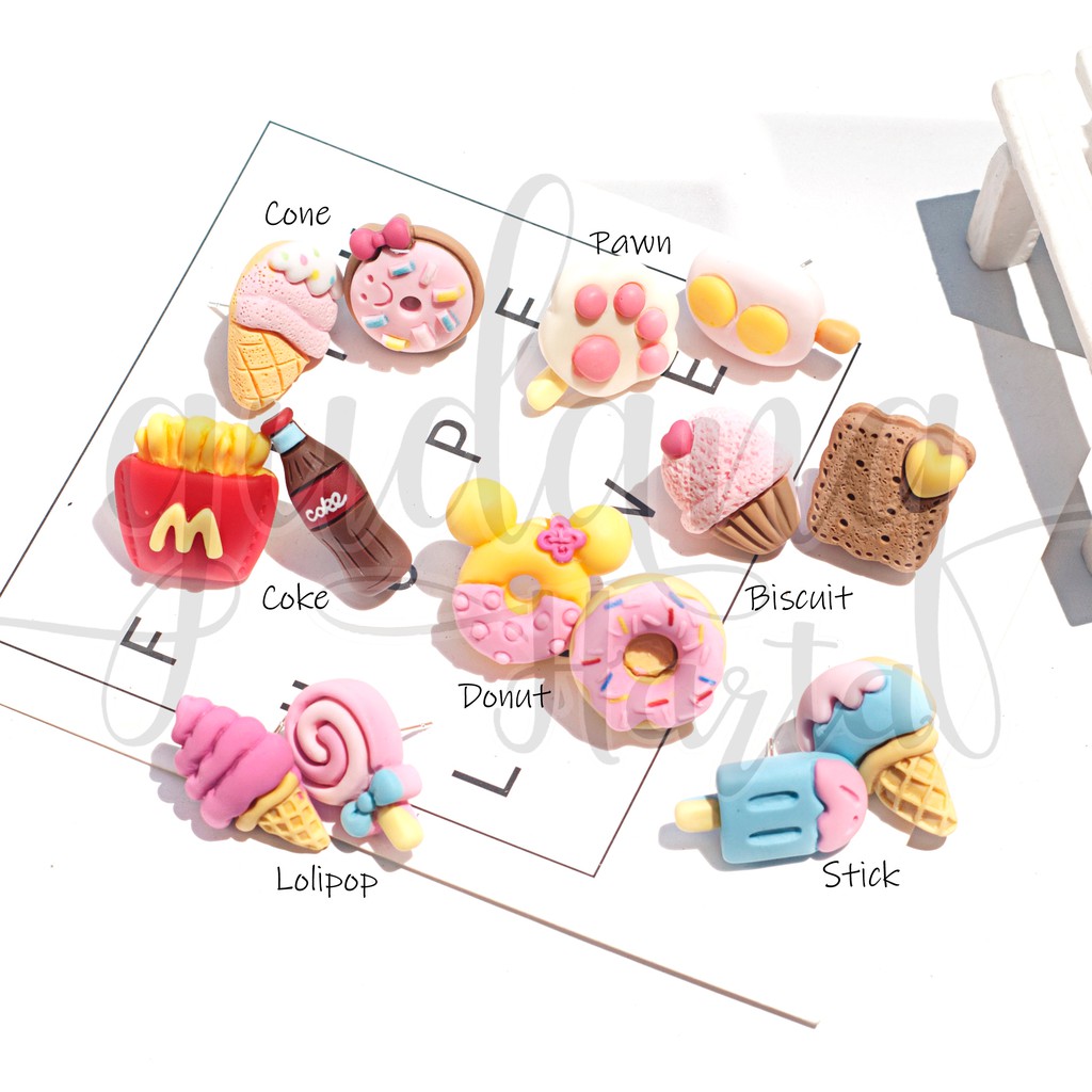 Anting Stud Selingkuh Ice Cream And Cake Unik Earring Donat Cat Pawn GH 203817