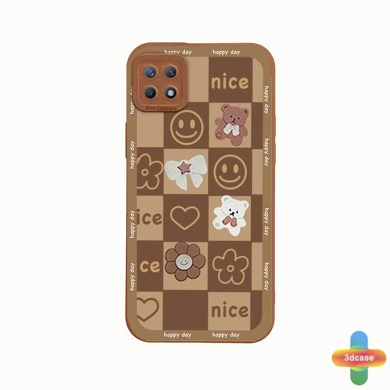 Soft Case Realme C11 2021 C21Y C15 C21 C25 C20 C3 C12 C25S 5 5S 5i C17 7i C1 C25Y C2 C3i 6i C20A realme Narzo 20 10 10A 20A 30A Ins Cartoon Bear Flowers Angel Eyes Camera Protector Case