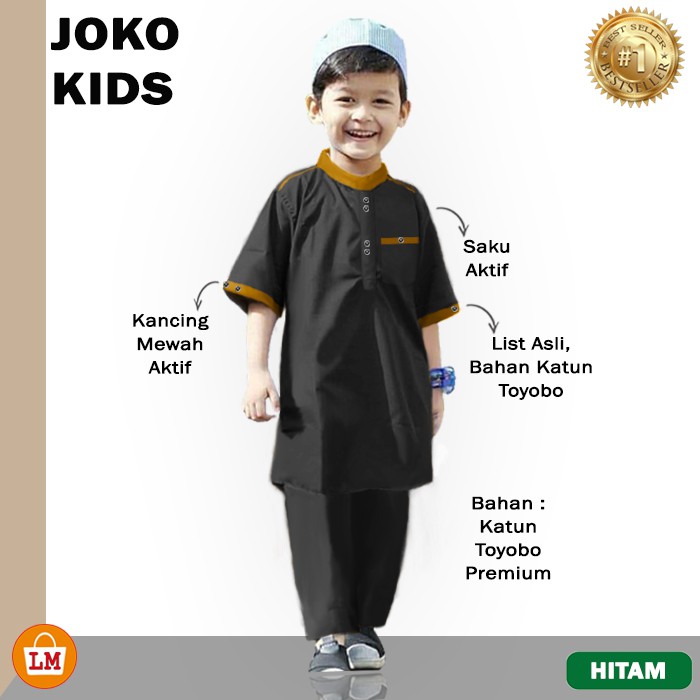 Setelan KOKO ANAK JOKO KIDS Bahan Katun Toyobo Premium / Stelan Baju Muslim Lebaran Laki-Laki TERBARU TERMURAH TERLARIS LMS 27258