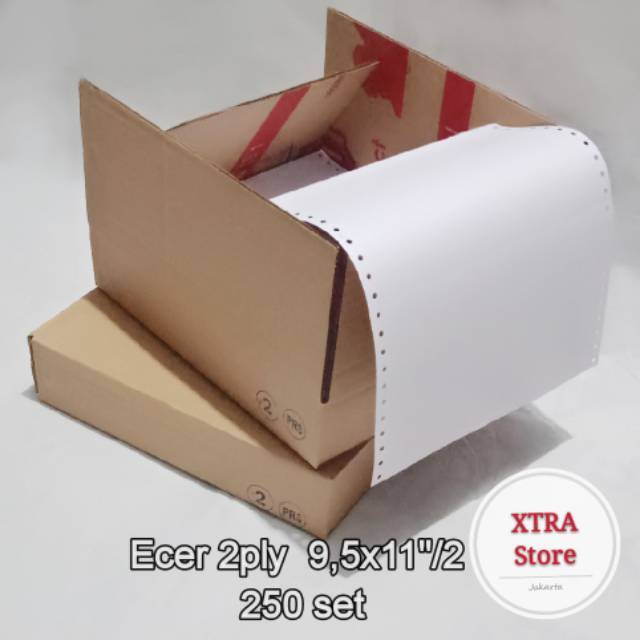 

ECER kertas continuous form 2ply isi 250set 9.5x11"dibagi 2