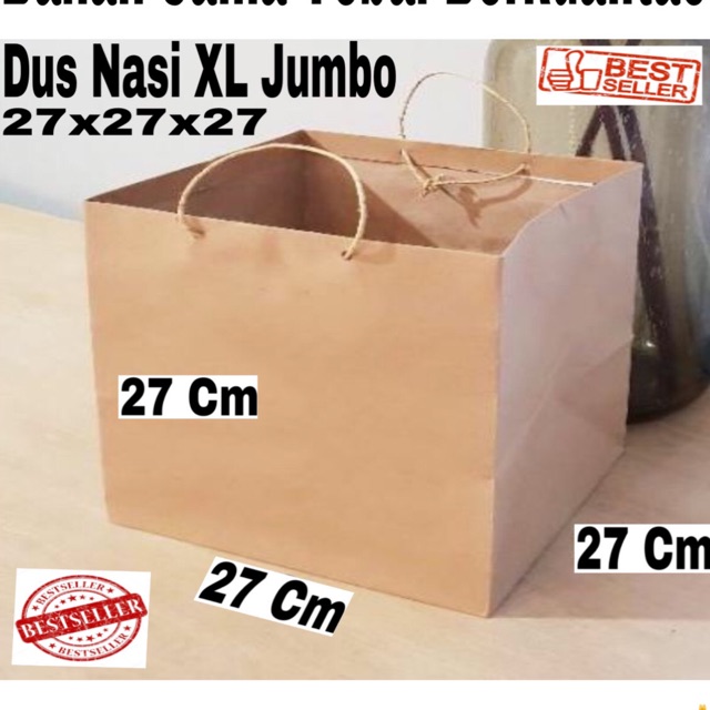 

Minimal Order 12 pcs dan Kelipatan 12 pcs! ( JUMBO & BESAR ) Paper Bag Dus Nasi XL 27x27x27 Kotak Nasi Makanan Hajatan Dos Nasi Goodie Bag Box Bento