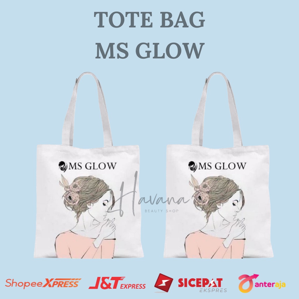 Ms Glow Traveling Bag Make up Totebag Wanita Tempat Penyimpanan Skincare Kosmetik Tas Cewek