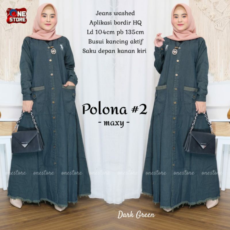 Gamis Jeans Bordir Wanita