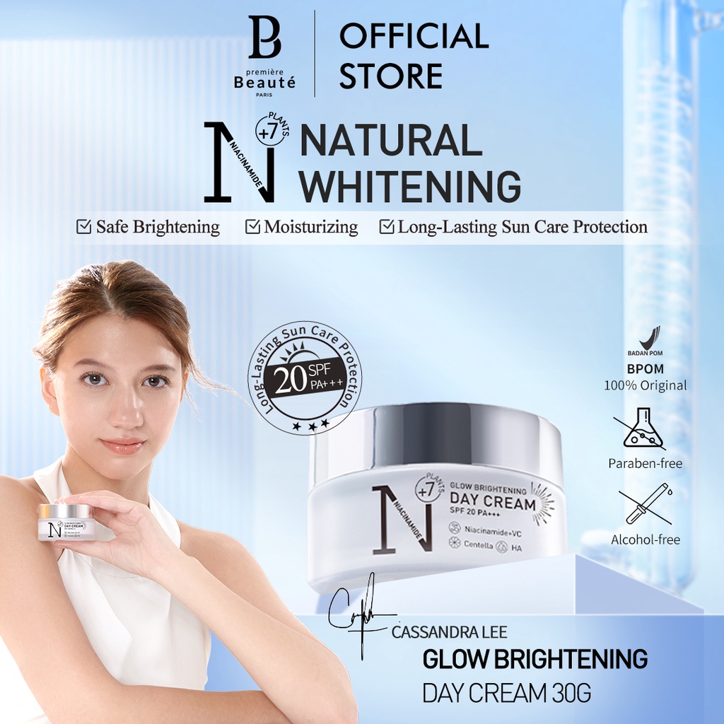[ORI] Day Cream Premiere Beaute Luminous Whitening Glowing 30g SPF 20+++ Sun Care Protection