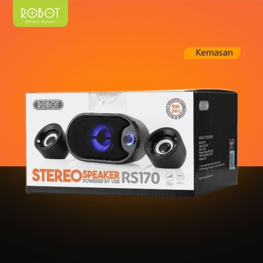 Speaker Robot RS170 Stereo Speaker With LED / Speaker Komputer Laptop