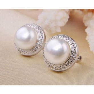 Anting Perak S925 Sterling Silver Mutiara Air Tawar ASLI Jepit Import Korea - A017