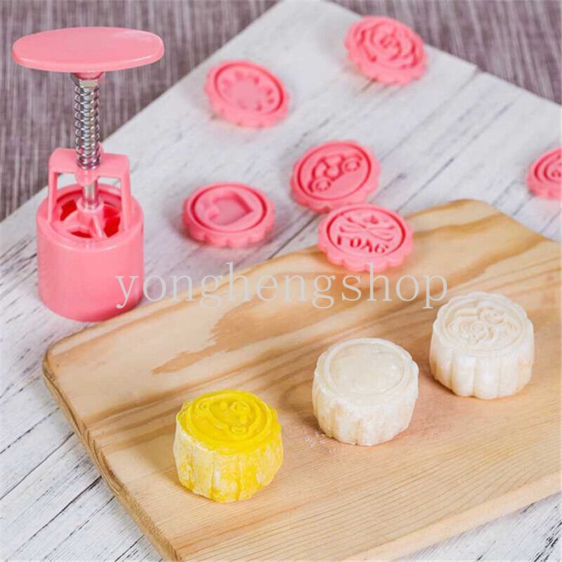 9pcs / set Cetakan Kue Bulan / Cookies / Pastry DIY 8 Model Stempel 50g