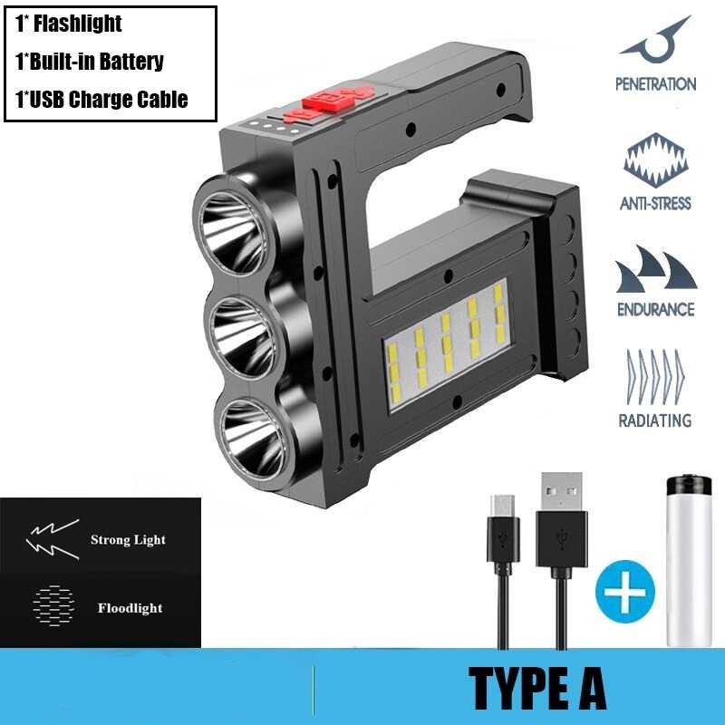 SENTER TEMPUR 3 LED HIGH POWER SEARCHLIGHT Waterproof USB Rechargeable