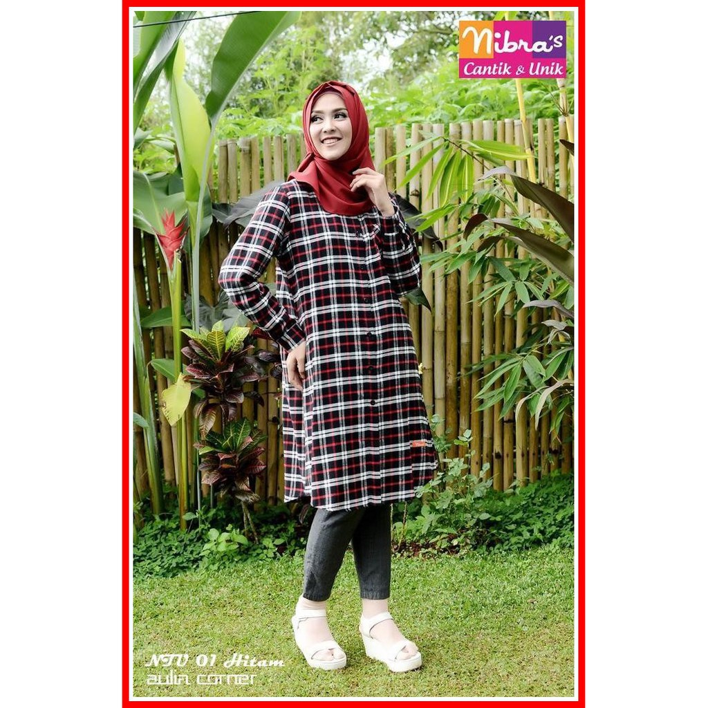Atasan Muslim Nibras NTu 01 Hitam Blouse Muslim Pakaian Wanita Terbaru