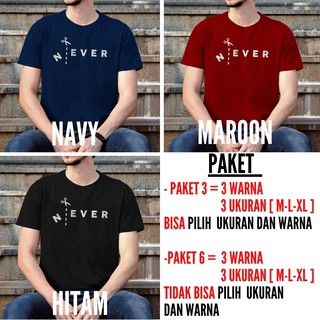 NEVER GROSIR TSHIRT KAOS  OBLONG  BAJU MAMMON MURAH BAHAN TC  