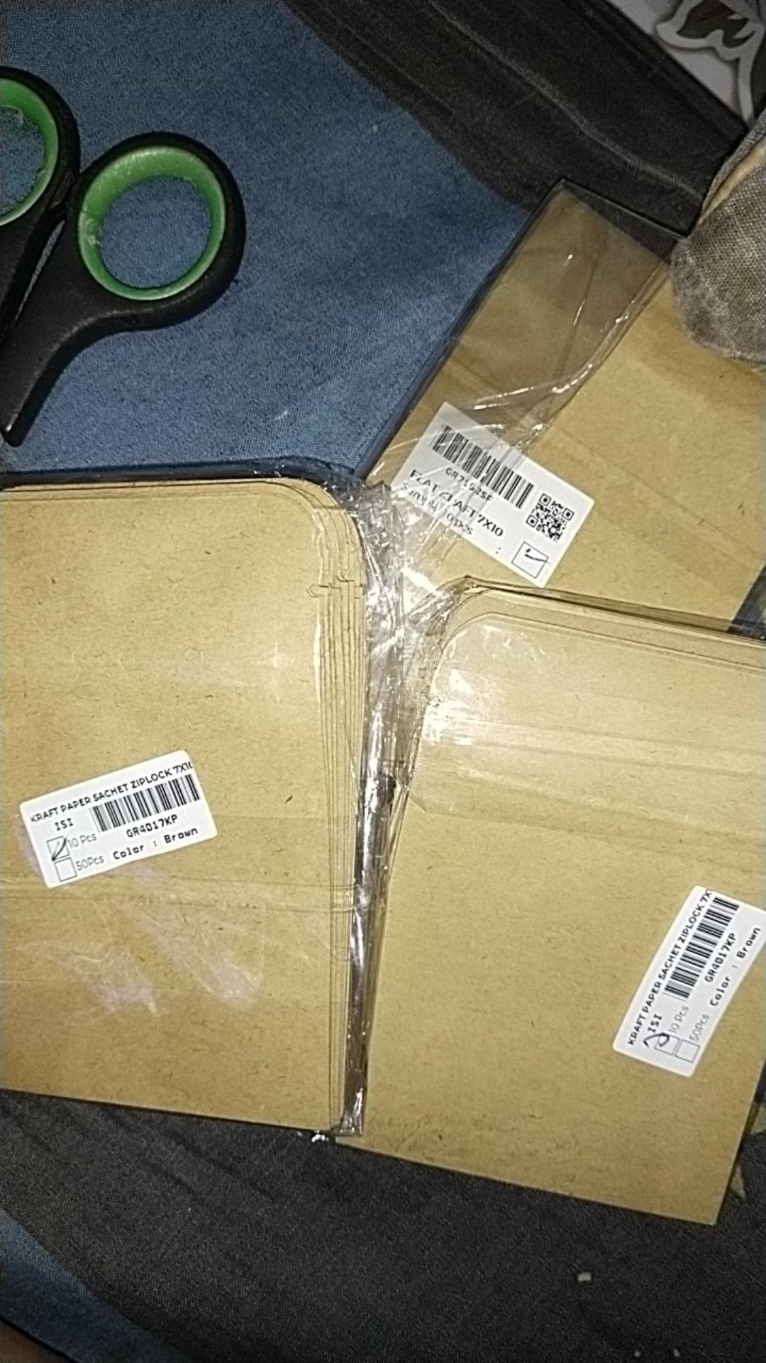 Kemasan Kraft Paper 7cm X 10cm Flat Bottom Ziplock Bag Kemasan Ecopack [isi 10 Pcs]