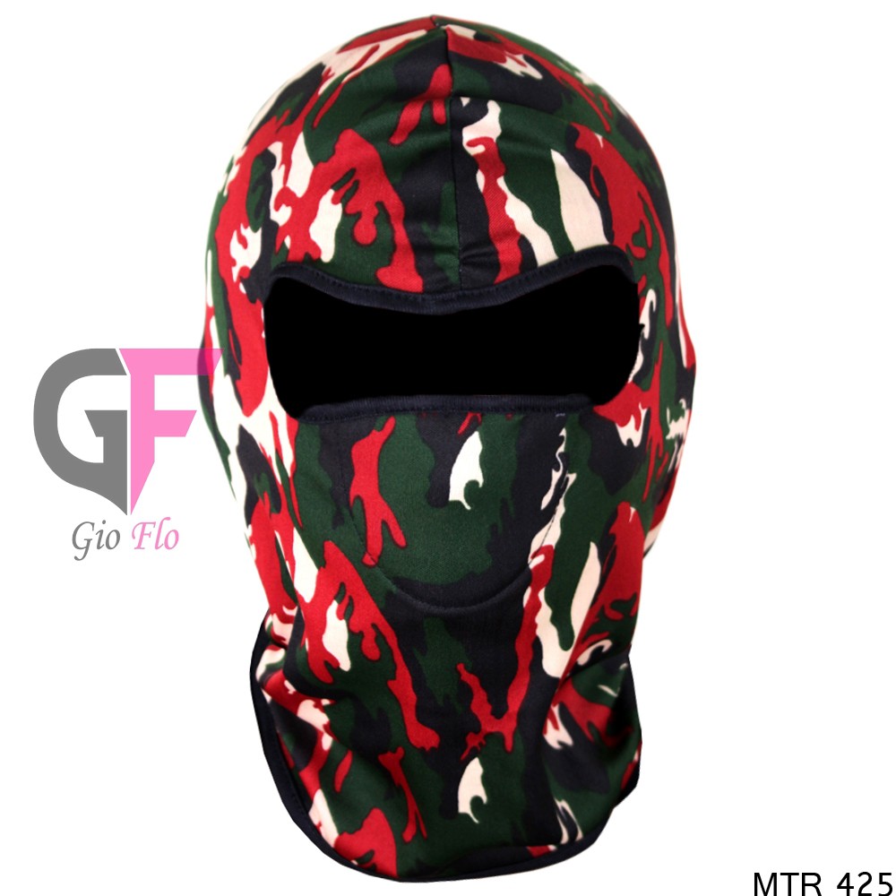 GIOFLO Aksesoris Pengendara Motor Masker Ninja Loreng Red / MTR 425