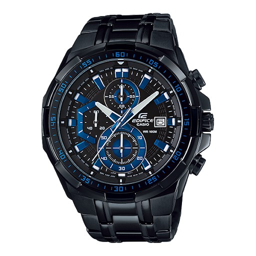 Jam Tangan Pria Casio Edifice EFR 539BK Black Blue Dial Original