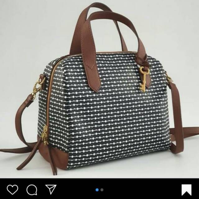 Fiona satchel black stripe