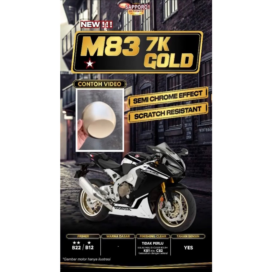 Sapporo Ultimate M83 7K Gold / Cat Spray Semprot Aerosol Terbaik 400ml