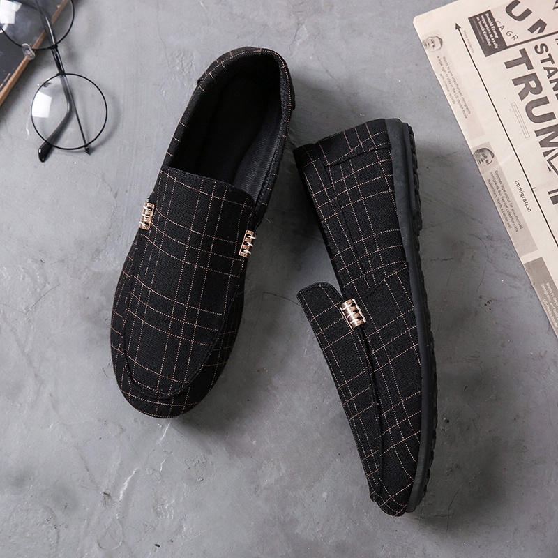 Highland Sepatu Slip on Pria  Kanvas Sepatu Santai Casual Formal Suede Kerja Kantor Kuliah KSC502