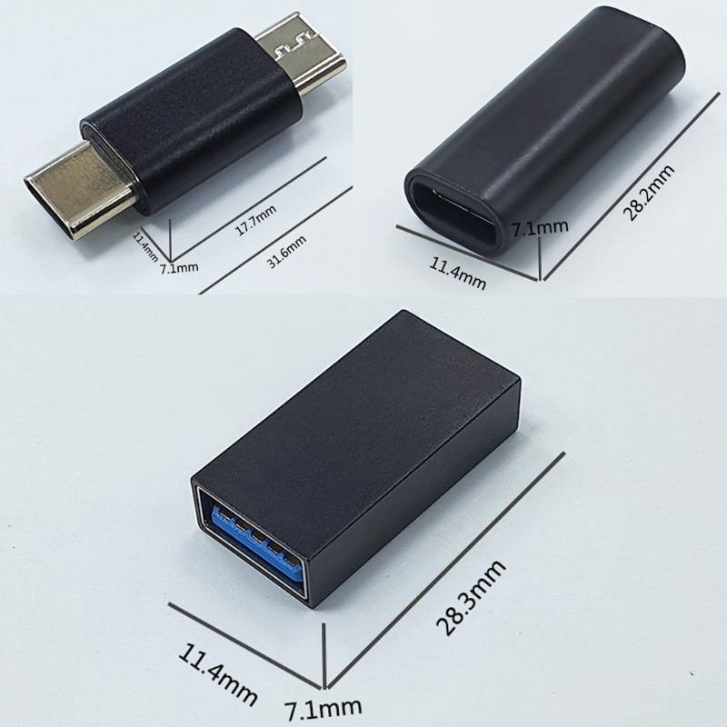 VIVI Type C Female to Female, USB C Male to Male, USB 3.0 to Type C Female Converter Adapter for Mobile Phone Tablet Computer