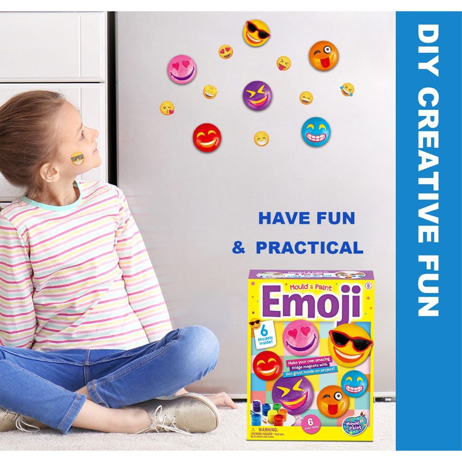 Set Melukis 3D Emoji Smiley face Painting Set DIY Mewarnai Emoji 3D Paint Set