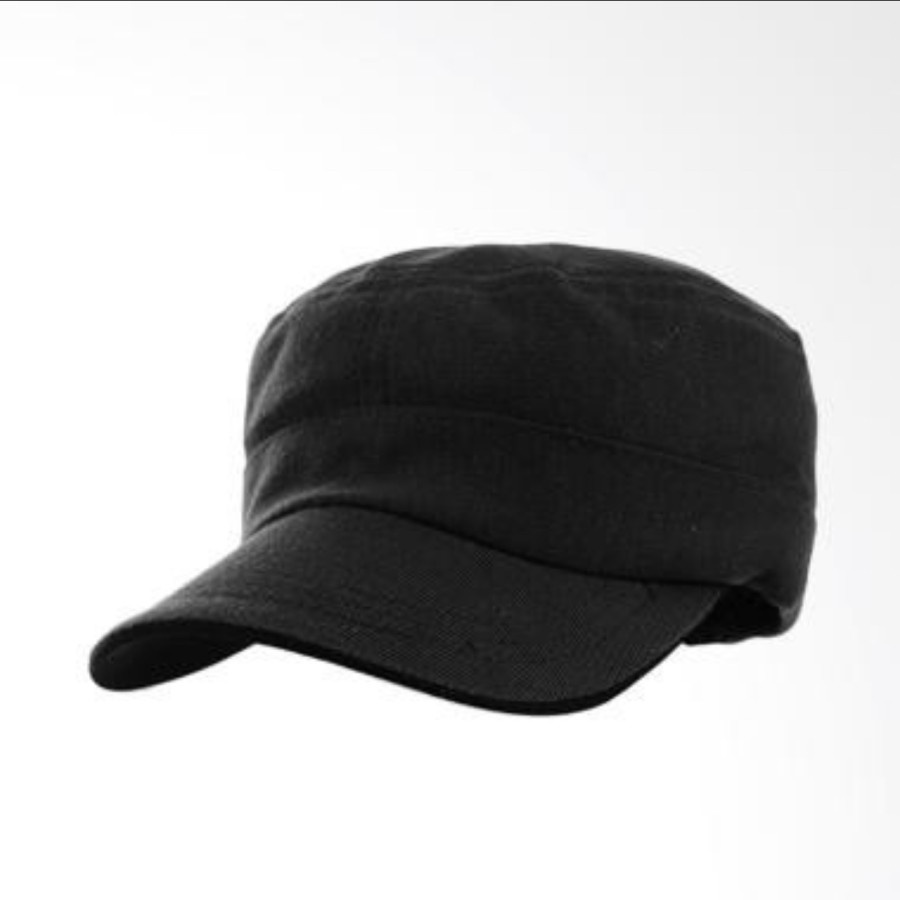 { BISA COD } TOPI PRIA KOMANDO HITAM POLOS KEREN