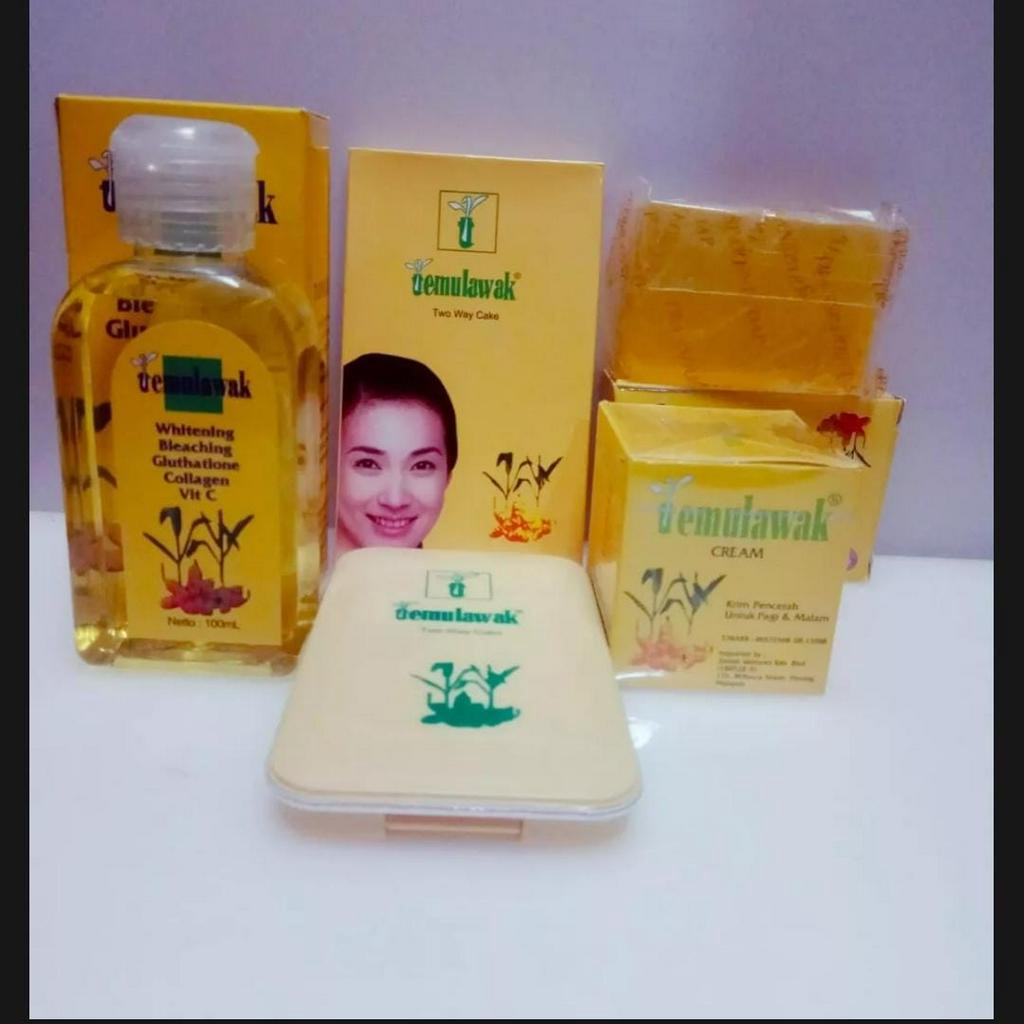 Paket Temulawak 6 in 1 Lengkap Murah / Paket Cream Temulawak 6 in 1 ( Serum,Bedak,Cream Siang &amp; Malam,Sabun,Toner )