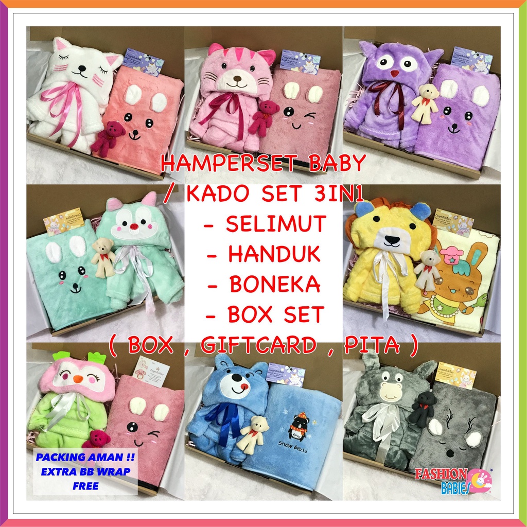 ❤ Fashionbabies ❤ SELIMUT CARTER / HAMPERS SET BABY / KADO LAHIRAN / KADO BAYI BARU LAHIR 3IN1