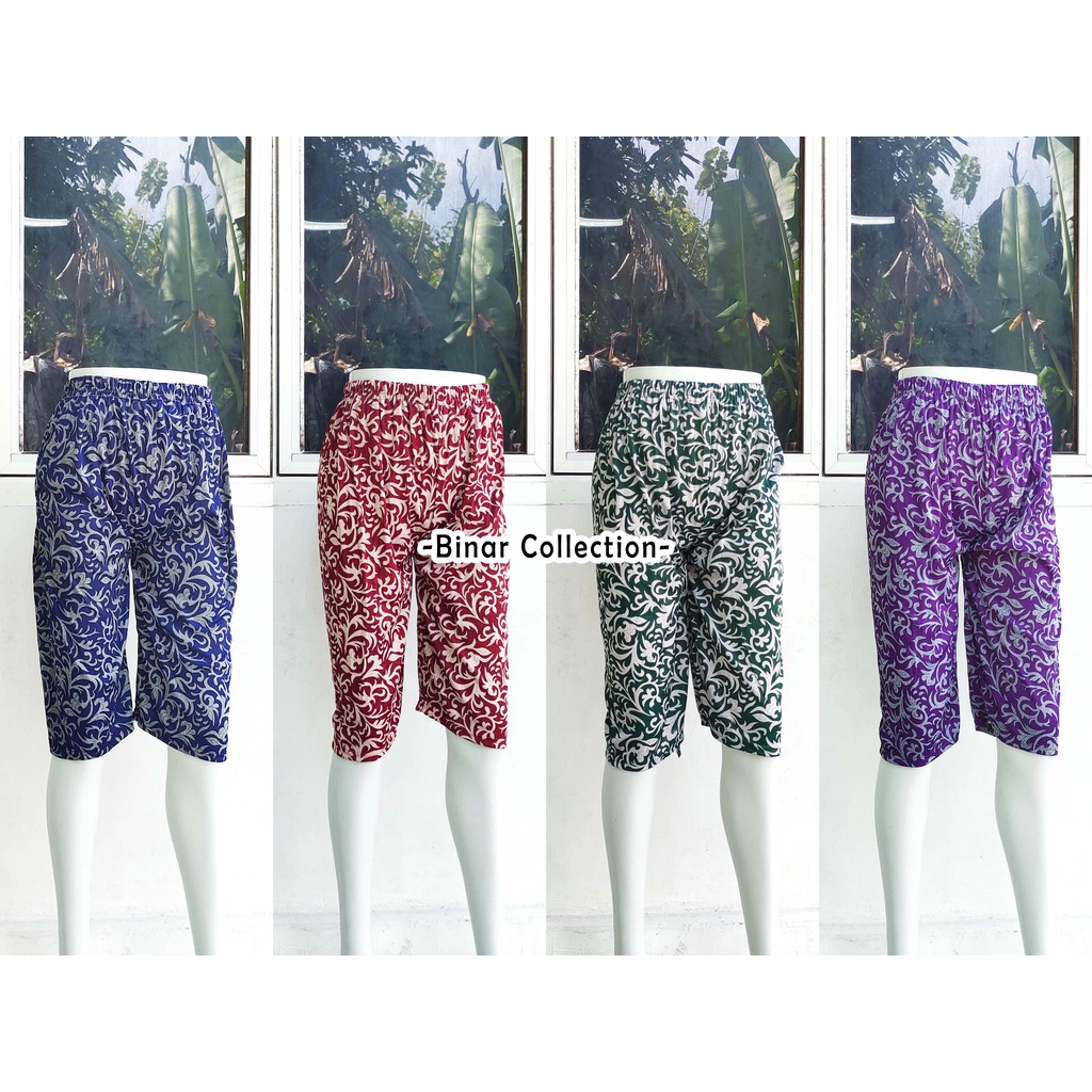 KR 01- Celana leging pendek Los motif 7/8 ibu / legging cewek dalaman harian santai wanita murah fit L XL