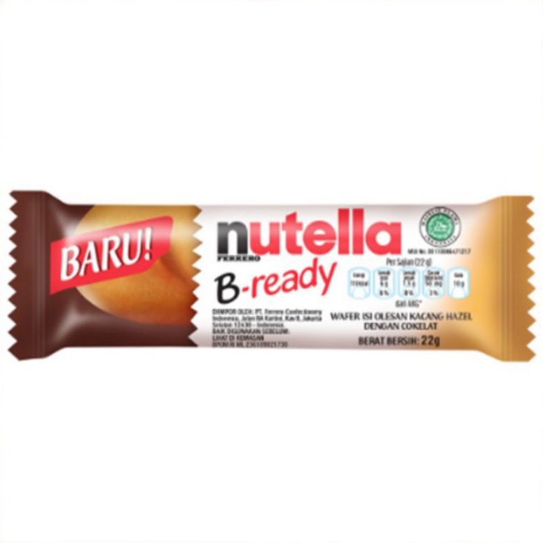 

Nutella B-ready Wafer Hazelnut Cokelat baru 22g