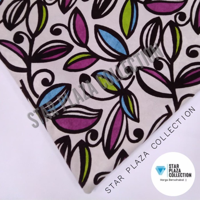 Kain Bludru / Beludru Sofa / Jok / Kursi Motif Daun-Daun - Romario ~ yst381