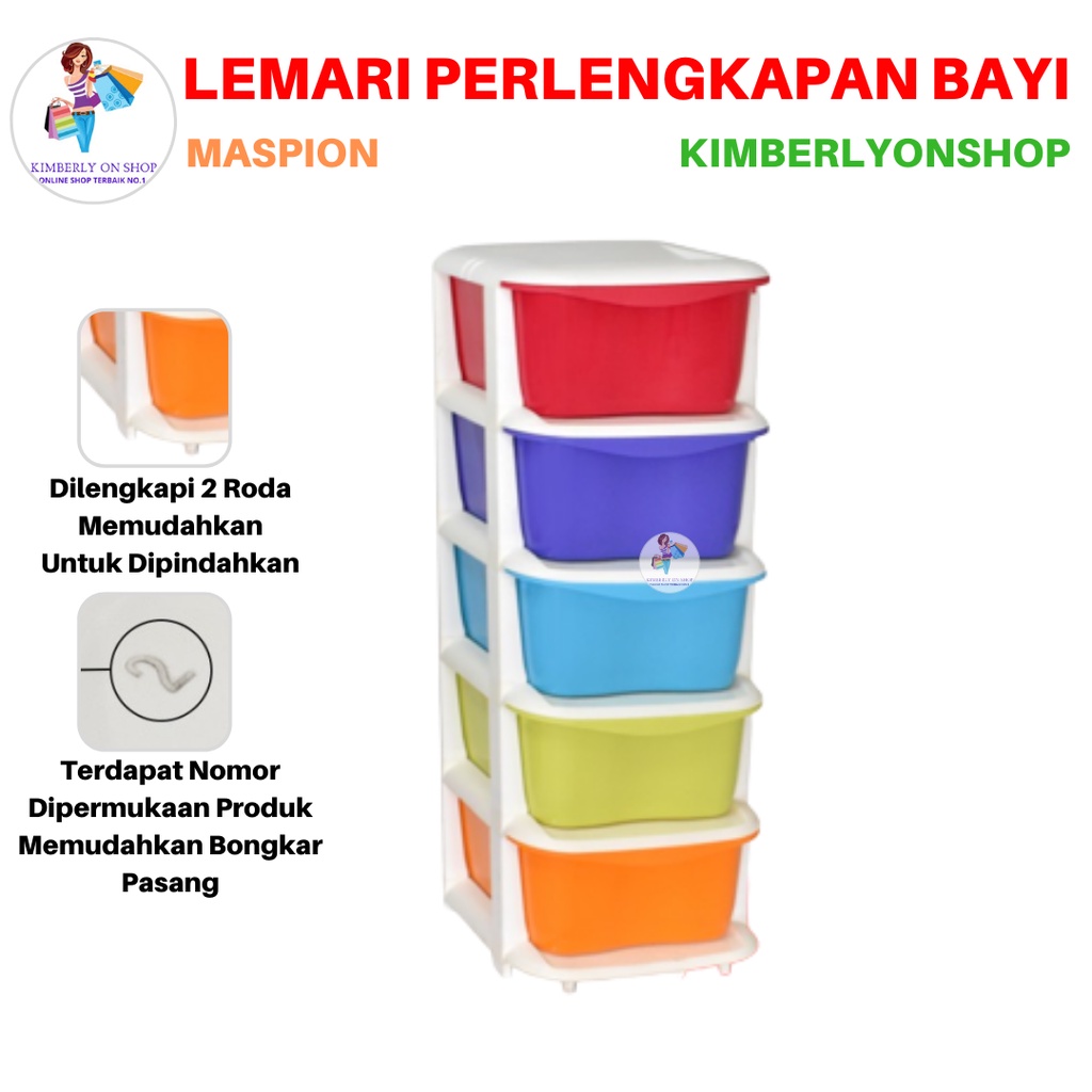 Laci Lemari Pakaian Susun 5 Tower Container S5 Maspion