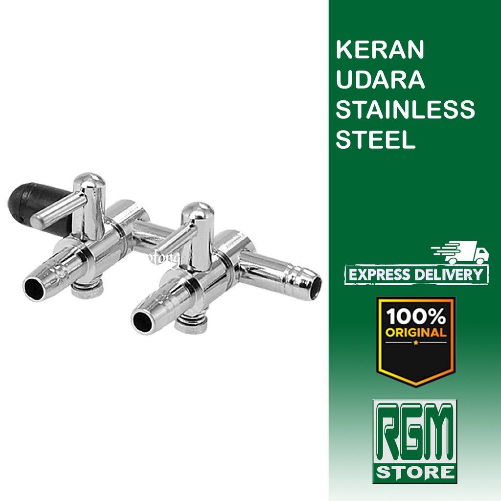 Kran keran Udara nikel stainless besi cabang Aerator aquarium