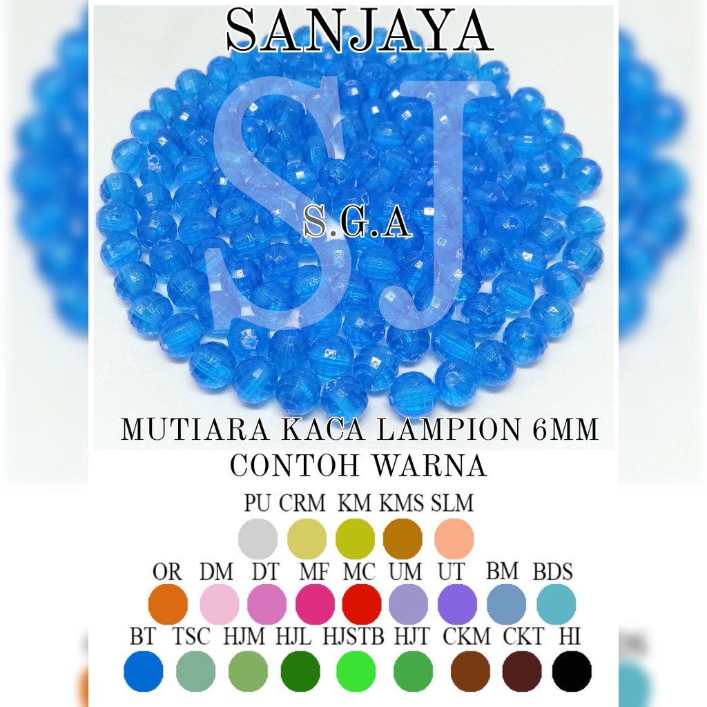 MANIK KACA / MOTE KACA / MANIK LAMPION / MOTE LAMPION / MOTE KACA LAMPION / MANIK KACA BOLA DUNIA / MUTIARA KACA LAMPION 6MM