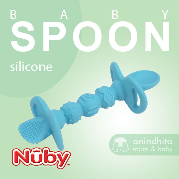 NUBY Dipeez Spoon All Silicone Baby Spoon Sendok Bayi BLW Self Feeding