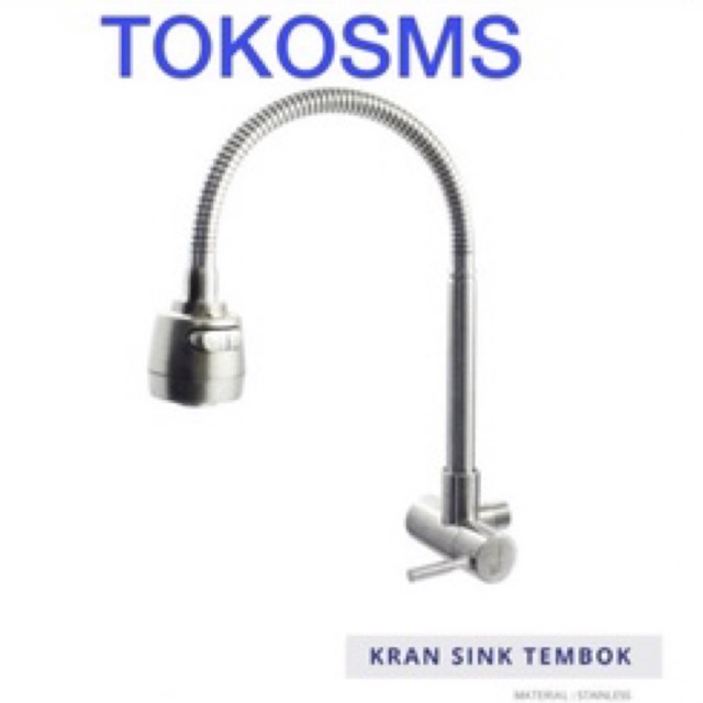 Kran angsa cuci piring warna stainless 304 stainlis 304 model kran bcp sink kran tembok