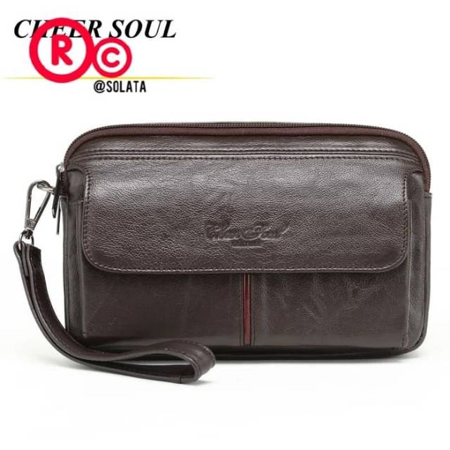 Clutch import kulit asli pria wanita / handbag kulit premium pria /  tas tangan kulit asli import