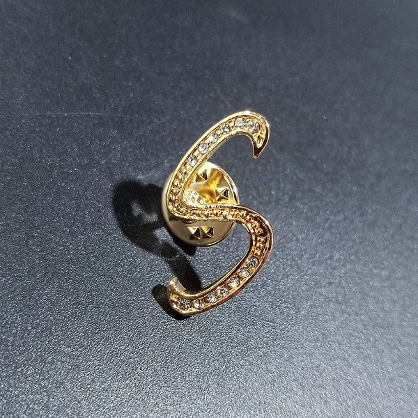 KM - (N - Z) Bros Bentuk Alphabet Aksen Berlian Imitasi Warna emas untuk Wanita-8