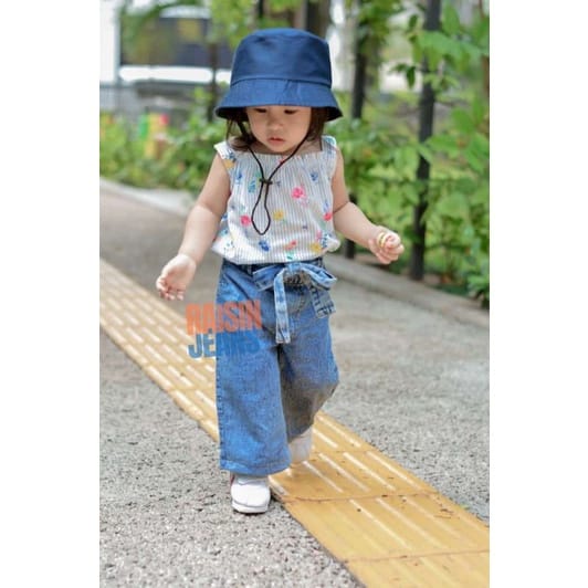 Kulot Jeans Anak Perempuan Tanggung - Kulot jeans anak Cewek - Celana Anak Anak Perempuan Bawahan Warna Hitam Senow Biru Senow Umur 2-10 Tahun