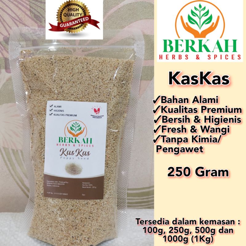 

Kaskas Koca Kaci 250gr Kualitas Premium Terbaik Halal White Poppy Seed