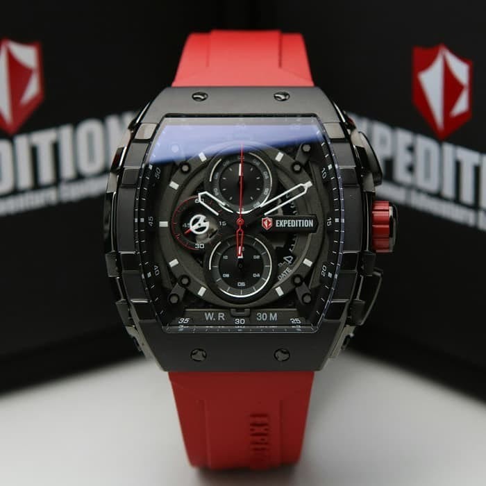 EXPEDITION ORIGINAL E6782 HITAM MERAH RUBBER JAM PRIA