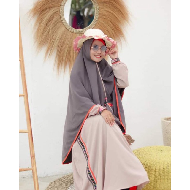 AULIA FASHION SET GAMIS DANIYA CREAM GREY