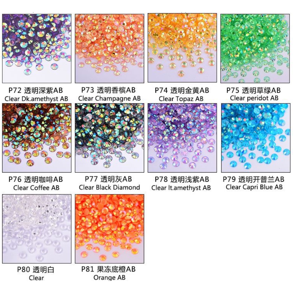 [1000 PCS] Rhinestone 3mm Gems Henna Manik Tasbih Manik Kuku Permata Tasbih Kuku Nail Art Gem Permata Non Hotfix [P51-P90]