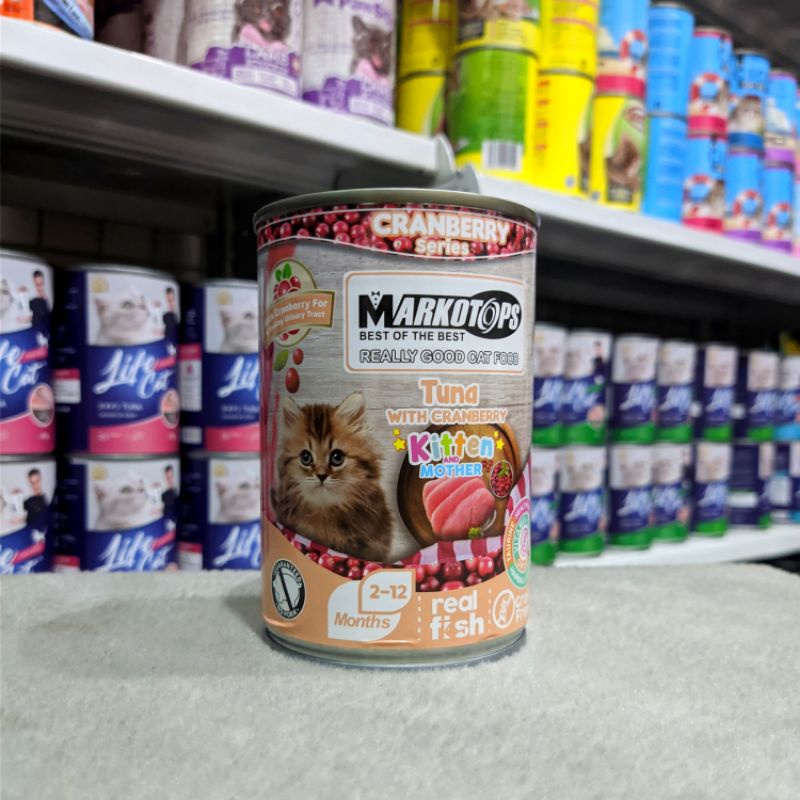 Markotops Kaleng Kitten & Mother 400gr - Tuna with Cranberry