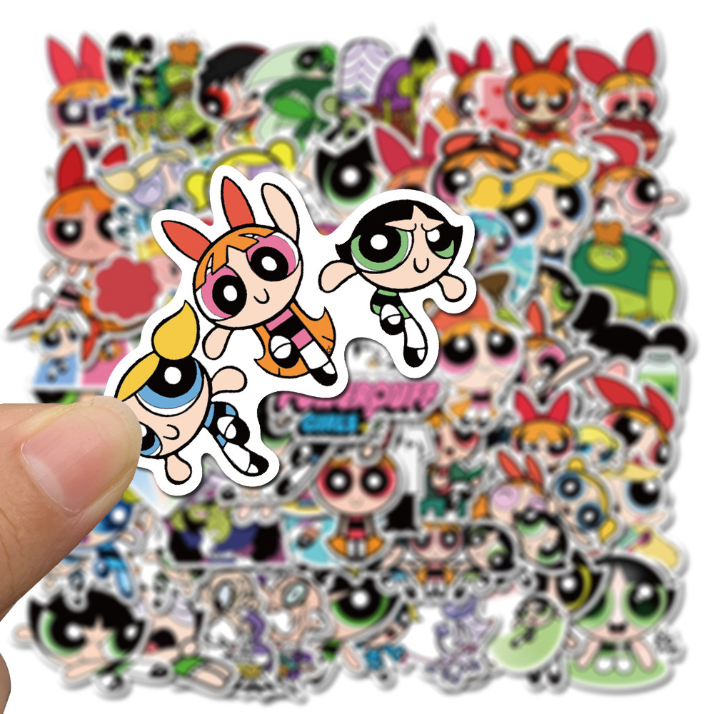 74 Powerpuff Girls Graffiti Stickers Luggage Laptop Skateboard Guitar Decoration Stickers